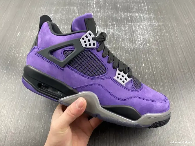 Cheap Purple Jordan 4 Air x Scott Travis Suede 0501